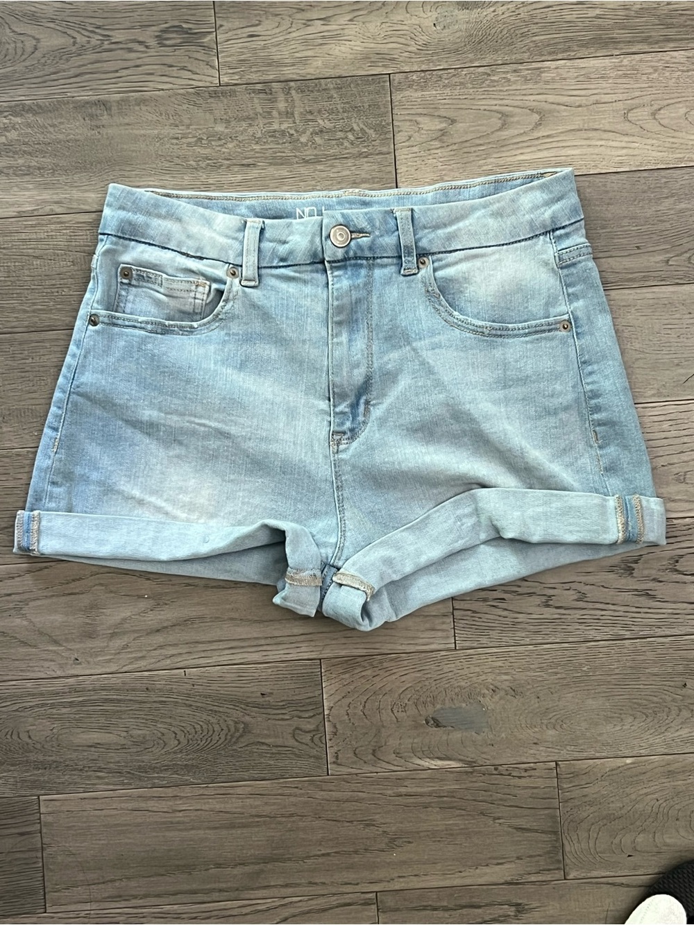 No Boundaries Light Blue Rolled Cuff Denim Shorts